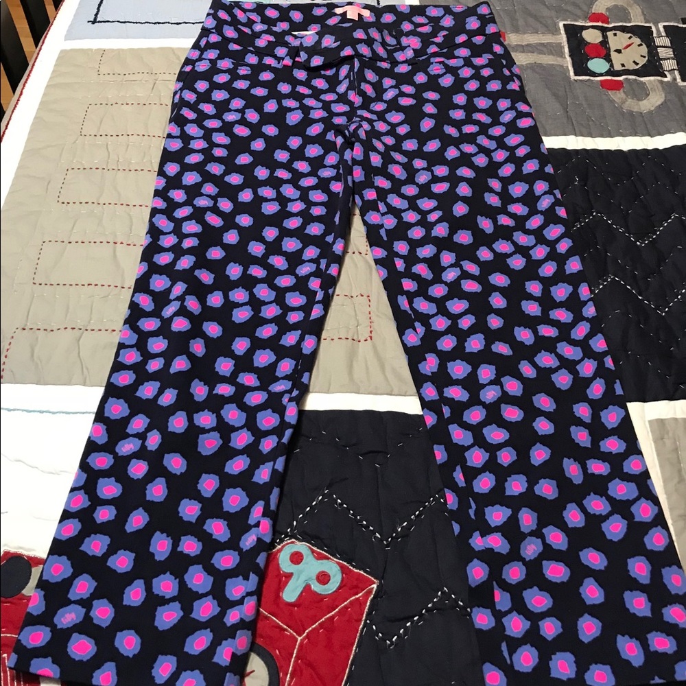 NWOT  Lilly Pulitzer Luxury Capri 4 navy pink